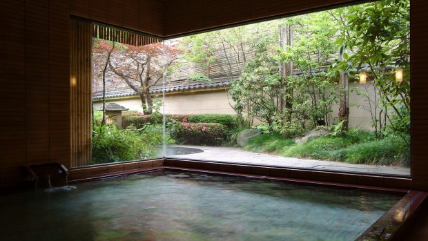 Don't jump in: An onsen in Japan.