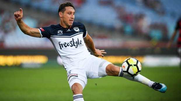 On his way out: Mark Milligan may have played his last game for Melbourne Victory after receiving a million-dollar offer from Al-Ahli.