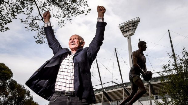Living legend: Kevin Bartlett strikes a pose outside the MCG.
