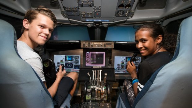 Liam Fogg and Layna Nona at the Aeronautical Engineering department at the University of Sydney. 