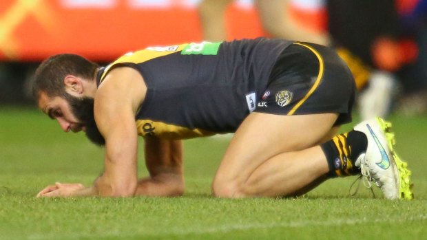 The TIgers' Bachar Houli was criticised for an errant kick-in late in his team's loss to Fremantle.