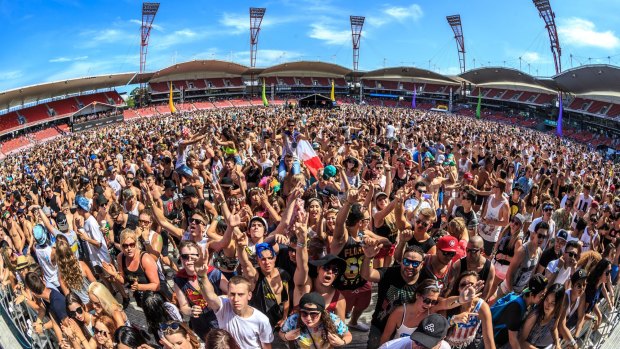 Music fans at Stereosonic at Olympic Park in 2014.