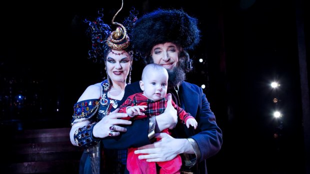 Bringing domestic benefits and issues to the working table: Opera singers Jacqui Dark and Kanen Breen, from the play <i>Salome</i>, with their son Alexander.