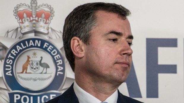 Justice Minister Michael Keenan fields questions at a press conference in Melbourne.