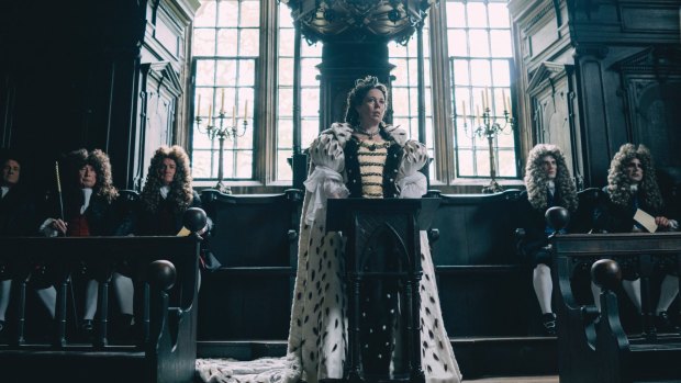 Olivia Colman in a scene from The Favourite.