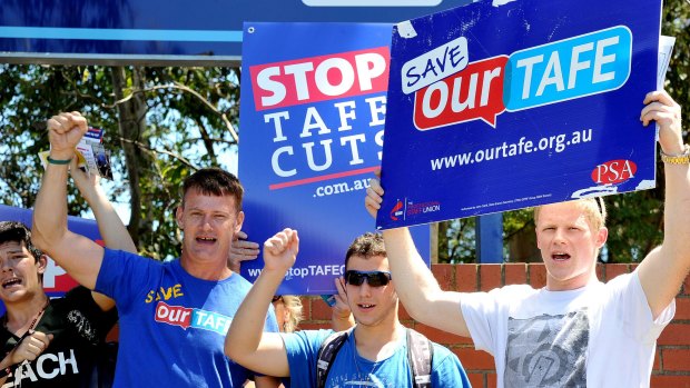 From January, the 10 TAFE institutes must compete with 330 private training companies for state government funding for the first time.