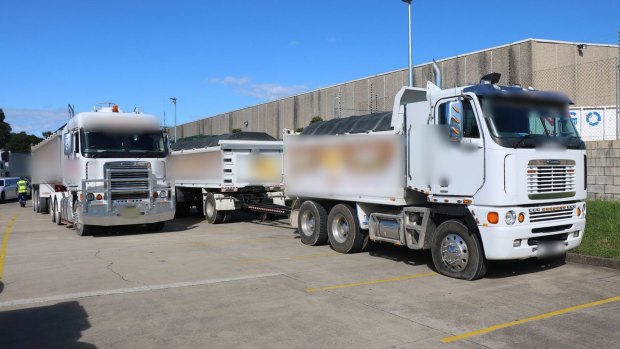 Two of the trucks inspected on Thursday.