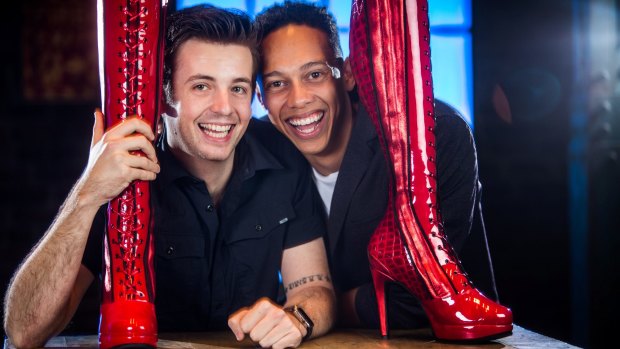 Toby Francis, left, and Callum Francis, the two leads from the musical Kinky Boots.