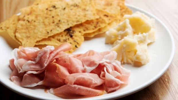 Go-to dish: Prosciutto di Parma Principe and parmigiano reggiano with carasau crispbread.