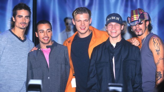 Nick Carter, centre, with his fellow Backstreet Boys in 1999.