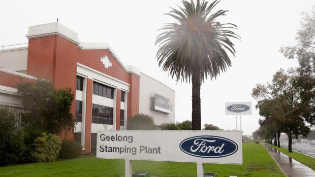 The old Ford Plant on Princes Highway greets drivers as they head into Geelong.
