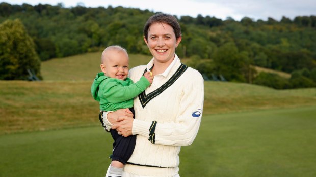Cricketer Sarah Elliott made an Ashes century, feeding her son Sam during the breaks.