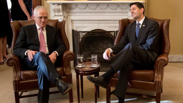 Mr Turnbull and Mr Ryan in Washington.