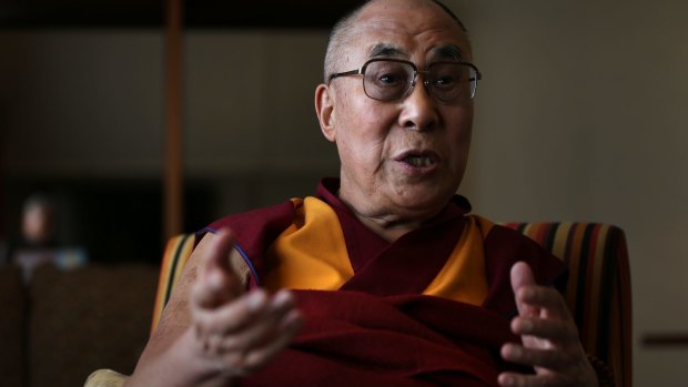 The Dalai Lama in Katoomba on Thursday.