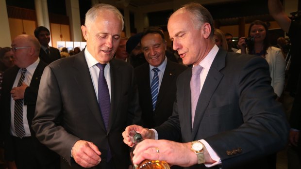 Eric Abetz (right) has offered some advice on savings to Malcolm Turnbull (left).