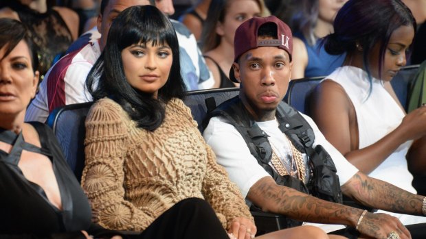 Kylie Jenner and Tyga at the 2015 MTV Video Music Awards on August 30, 2015 in Los Angeles, California. 