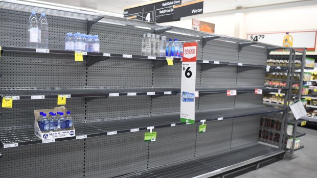 Empty supermarket shelves in Townsville.