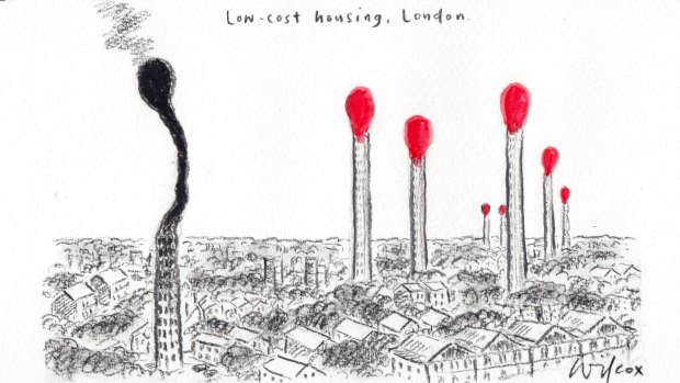 "Low-cost housing, London" by Cathy Wilcox.