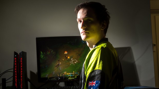 Tim "Carbon" Wendel who will be competing in the Australian team for eSports League of Legends at Margaret Court Arena.