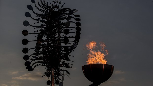The Olympic flame in Rio. 