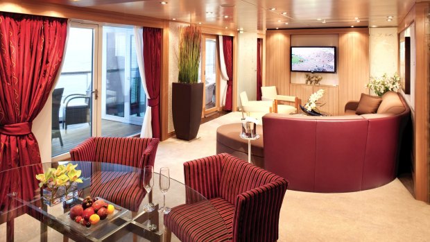 Wintergarden suite on the Seabourn Odyssey.
