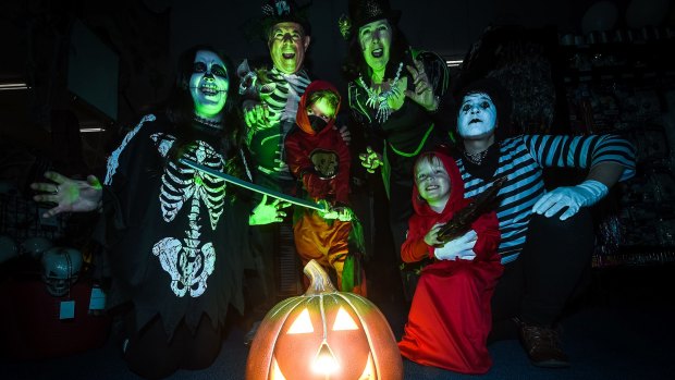Staff at Love Lombard xo light up for Halloween (from left): Jessica, Claude, Connor, Annie, Hamish and Jane.