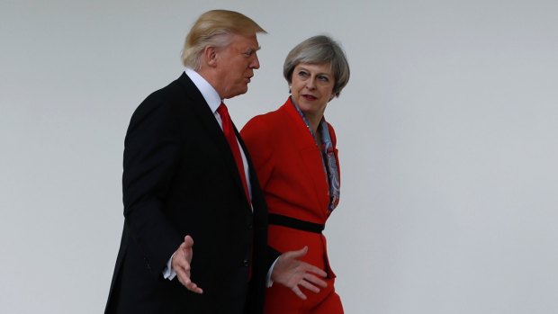 Critics of Prime Minister Theresa May say she's too chummy with the US President.