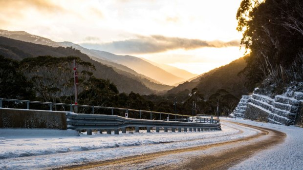 Up to 30 centimetres of snow fell at Thredbo on Monday.