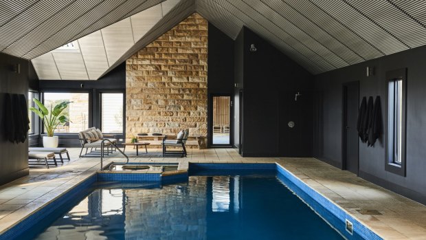 The heated indoor mineral pool.