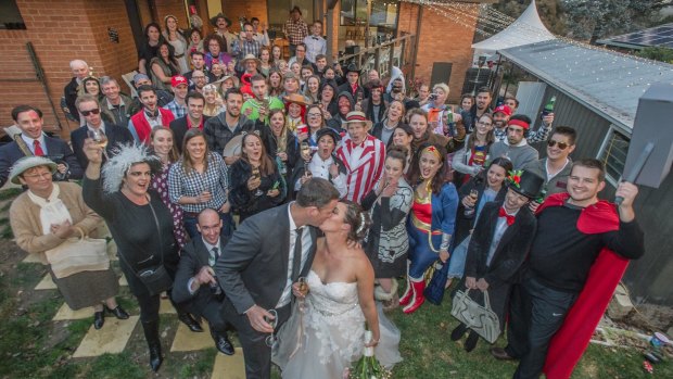 Sharnee and Anthony Pardy turned a fancy dress 30th birthday into a surprise wedding. 