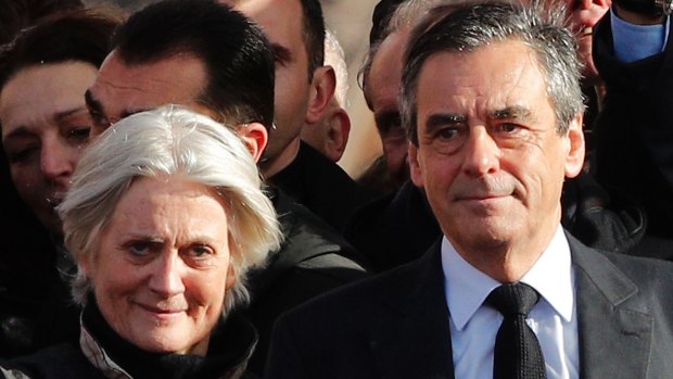 French conservative presidential candidate Francois Fillon with wife Penelope.