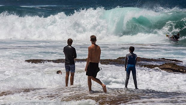 Bodyboarders test their skills at McKenzies Bay.