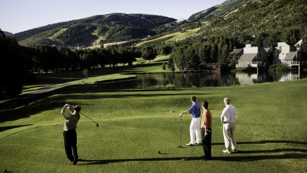 Teeing off at the Park City Golf Club. Park City has 15 championship courses within 30 minutes of town.