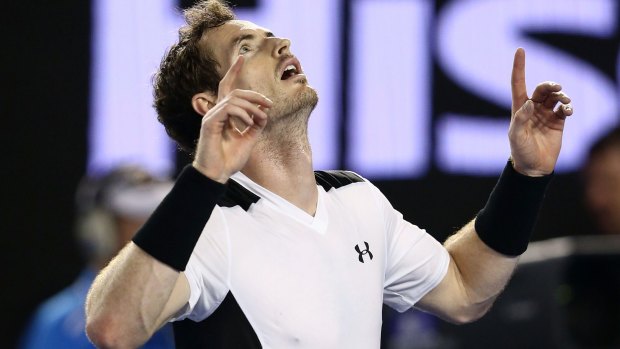 Semi-final bound: Andy Murray celebrates his hard-fought quarter-final win over David Ferrer.