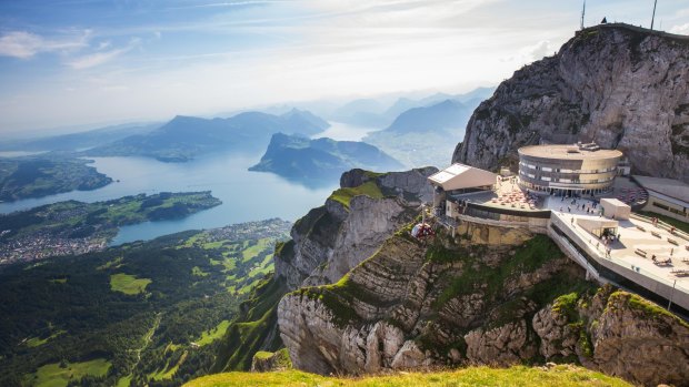 The view from Mount Pilatus, accessible via the world’s steepest cogwheel railway.