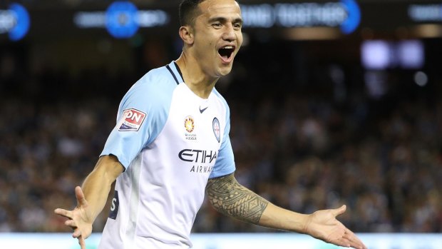 Stunning debut: The arrival of Tim Cahill at Melbourne City dominated local football in 2016.