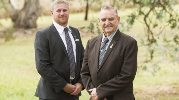 Rob Pickersgill and Keith Payne VC at the launch of the Soldier On, Hand Up program.