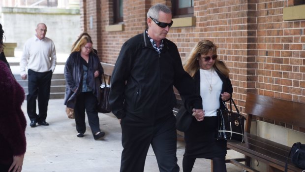 Friends and family of murder victim Linda Adams arrive at the NSW Supreme Court for the sentence hearing of her son Lance Rhodes.