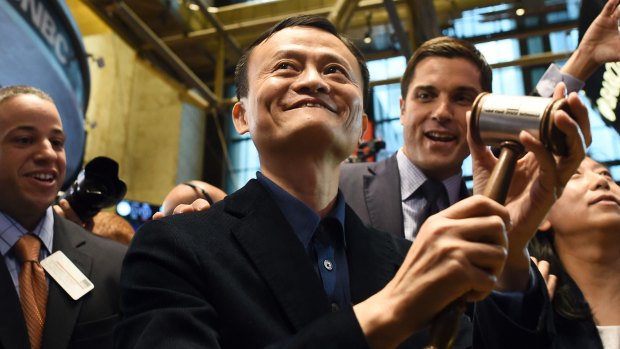 Jack Ma is all smiles in September after Alibaba listed on the New York Stock exchange.