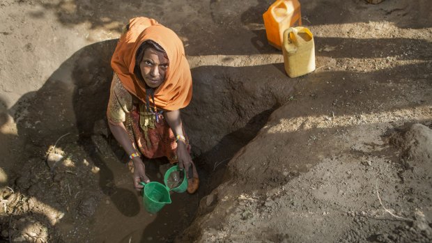 Sara tries to find water in Fentale, one of the districts most affected by the Ethiopian drought.