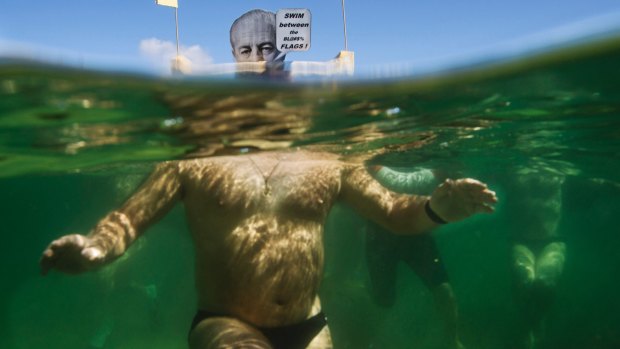 Members of the Harold Holt Swim Club take to the water on notable anniversaries of the former prime minister.