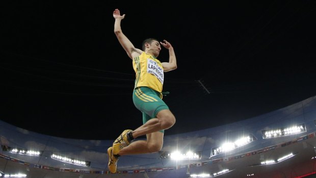 Gold medal chance: Australian long jumper Fabrice Lapierre is looming as a favourite for the gold medal in Rio.