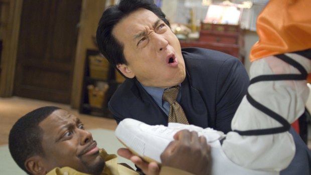 Chris Tucker and Jackie Chan with Chris Tucker in <i>Rush Hour 3</i>.