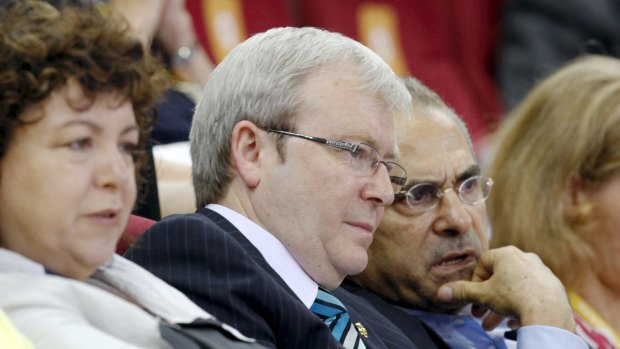 Kevin Rudd and Jose Ramos-Horta at the Beijing Olympics in 2008.