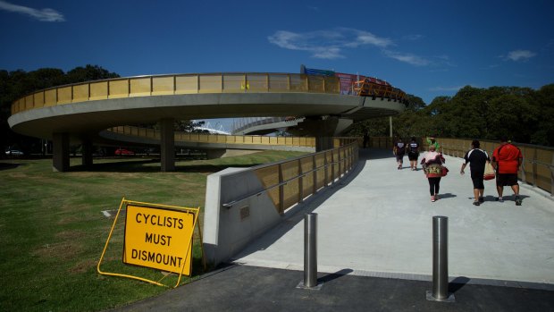 The $38 million Tibby Cotter Bridge over Anzac Parade.