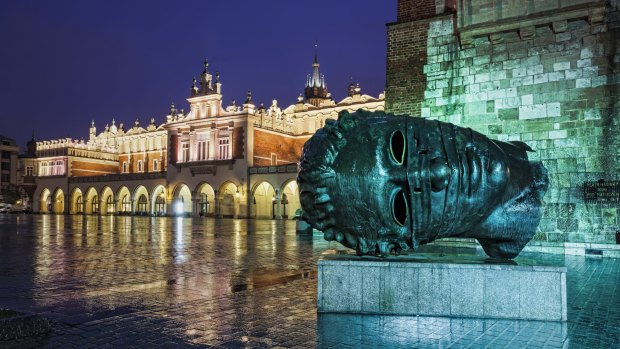 A corner of the Rynek Glowny, the main square in Krakow.