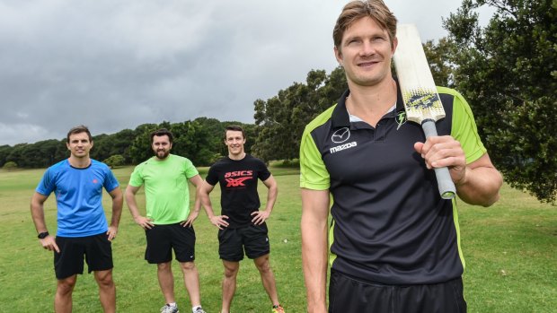 Shane Watson during a casual game of cricket with some mates.