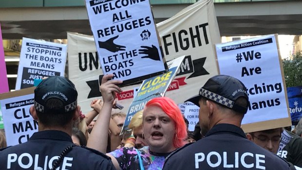 Hundreds of people took to the streets to protest against the Australia government's treatment of refugees in Papua New Guinea.