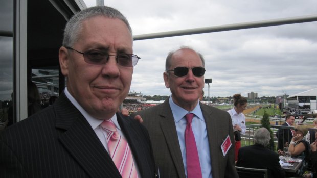 Jeff Rosewarne and Darrell Fraser at the Melbourne Cup. 