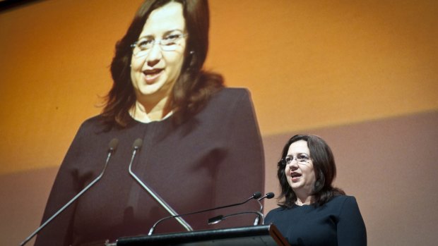 Annastacia Palaszczuk addresses the summit.